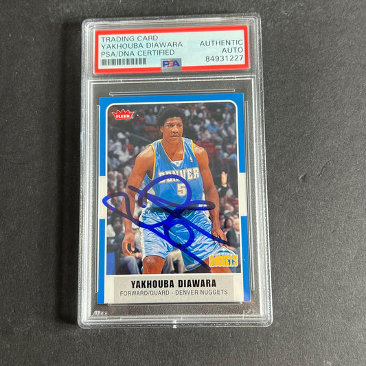 2007-08 Fleer Basketball #165 Yakhouba Diawara Signed Card AUTO PSA Slabbed Nugg