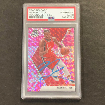 2019-20 Panini Mosaic #247 Nassir Little Signed Rookie Card AUTO PSA Slabbed RC
