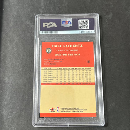 2004-05 Fleer Tradition #15 Raef LaFrentz Signed Card AUTO 10 PSA Slabbed Celtic