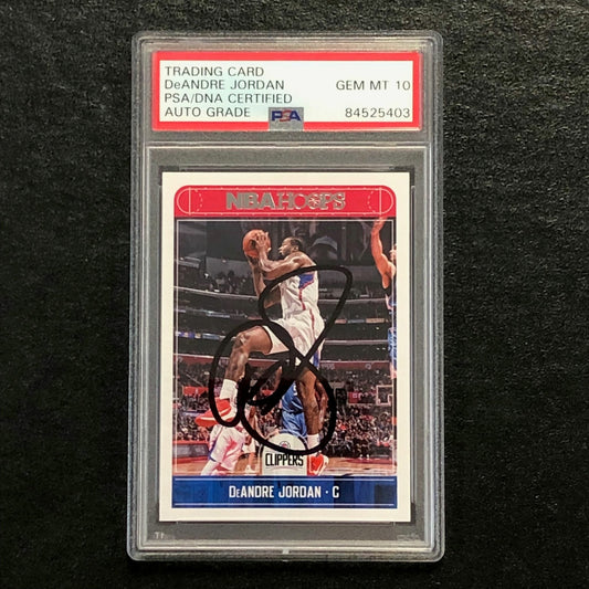 2017-18 NBA Hoops #44 DeAndre Jordan Signed Card AUTO 10 PSA Slabbed Clippers