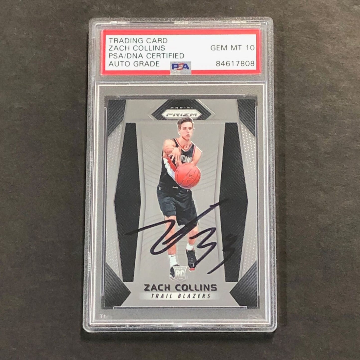 2017-18 Panini Prizm #144 ZACH COLLINS Signed Card AUTO 10 PSA Slabbed RC Blazer