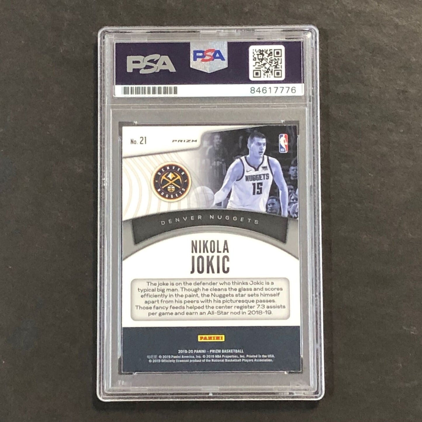 2019-20 Panini Prizm Dominance Silver #21 Nikola Jokic Signed AUTO 10 PSA Slabbe