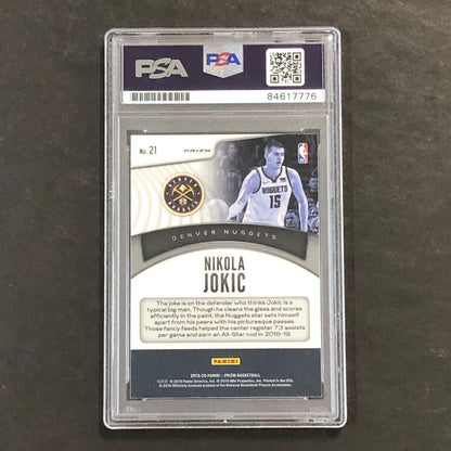 2019-20 Panini Prizm Dominance Silver #21 Nikola Jokic Signed AUTO 10 PSA Slabbe