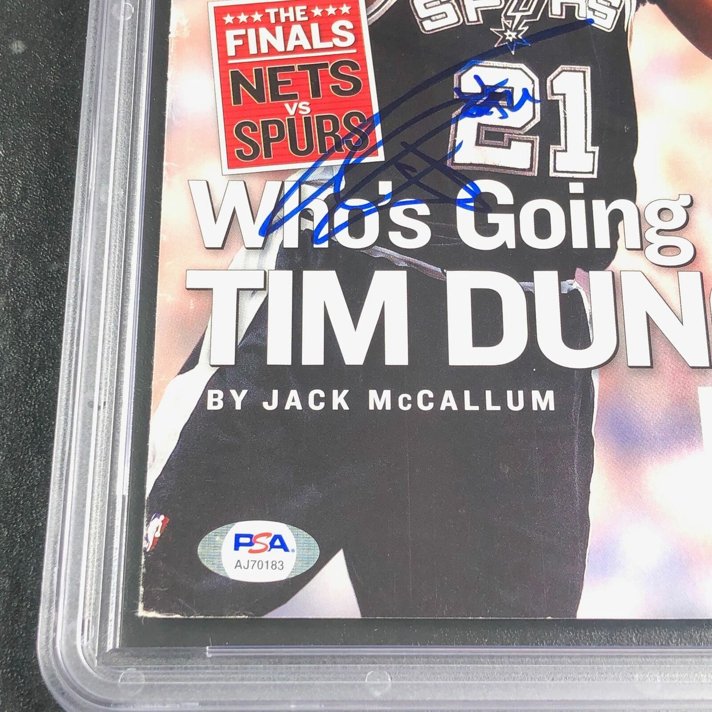 Tim Duncan Signed Magazine Cover PSA/DNA Slabbed Autographed Auto 10 Spurs