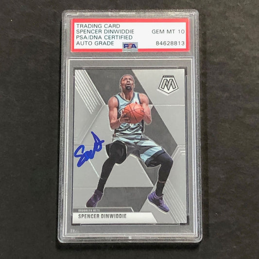 2019 Panini Mosaic #41 Spencer Dinwiddie Signed Card AUTO 10 PSA Slabbed Nets