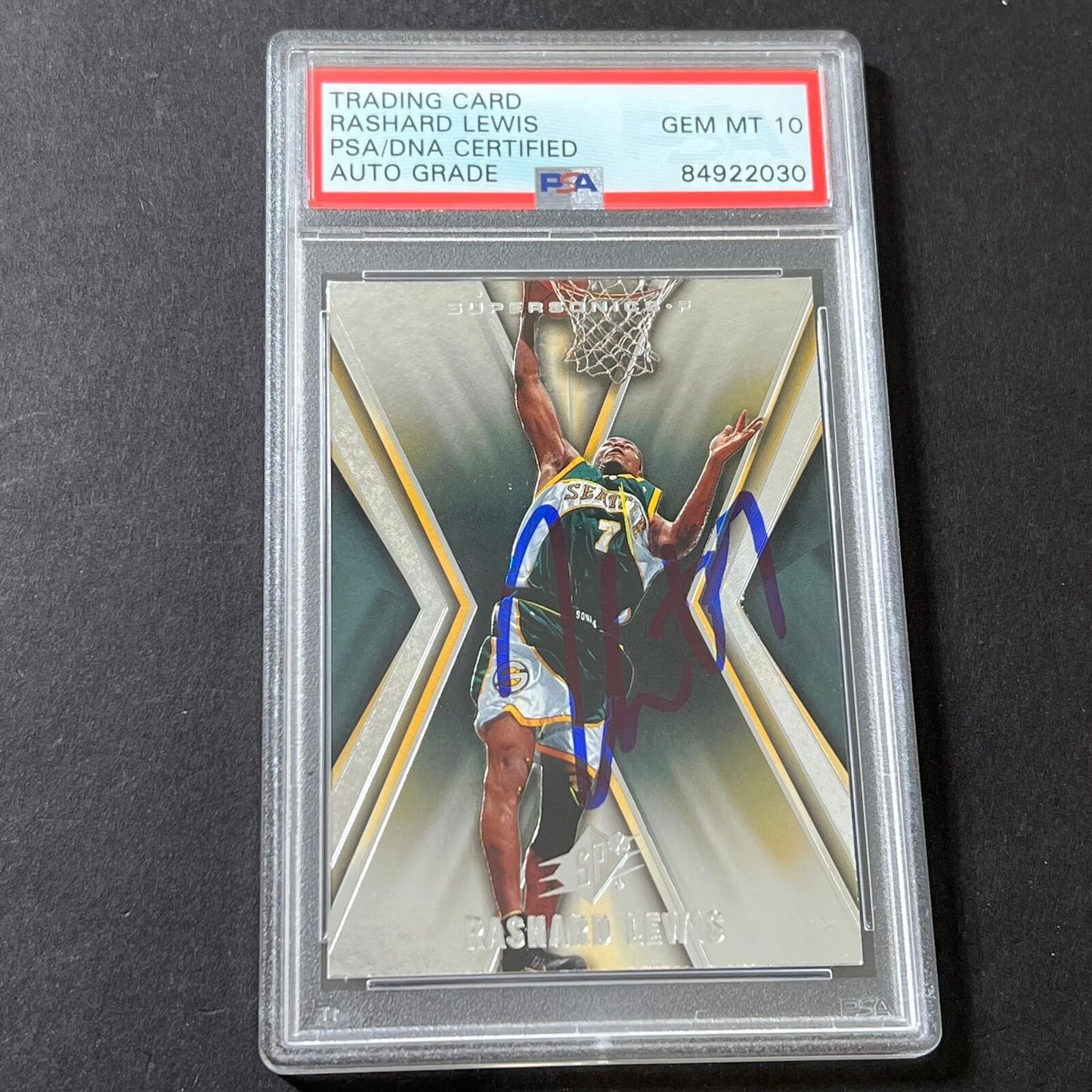 2005-06 NBA SPx #80 Rashard Lewis Signed Card AUTO GRADE 10 PSA/DNA Slabbed Soni