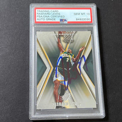 2005-06 NBA SPx #80 Rashard Lewis Signed Card AUTO GRADE 10 PSA/DNA Slabbed Soni
