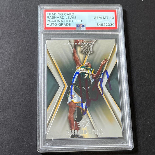 2005-06 NBA SPx #80 Rashard Lewis Signed Card AUTO GRADE 10 PSA/DNA Slabbed Soni