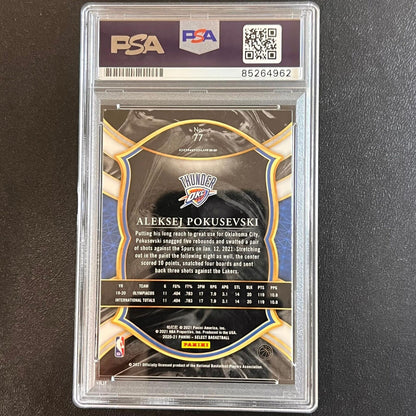2020-21 Panini Select #77 Aleksej Pokusevski Signed Card AUTO PSA Slabbed RC Thu