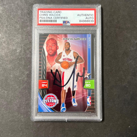 2009 Panini Adrenalyn Chris Wilcox Signed Card AUTO PSA Slabbed Pistons