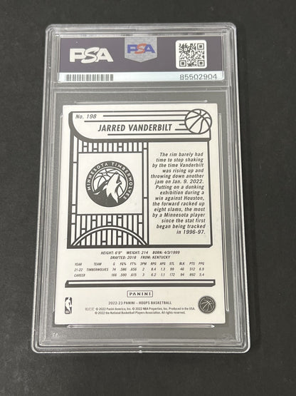 2022-23 Panini NBA Hoops #198 Jarred Vanderbilt signed card PSA Auto 10