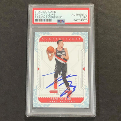 2018-19 Panini Cornerstones #149 ZACH COLLINS Signed Card AUTO PSA Slabbed Blaze