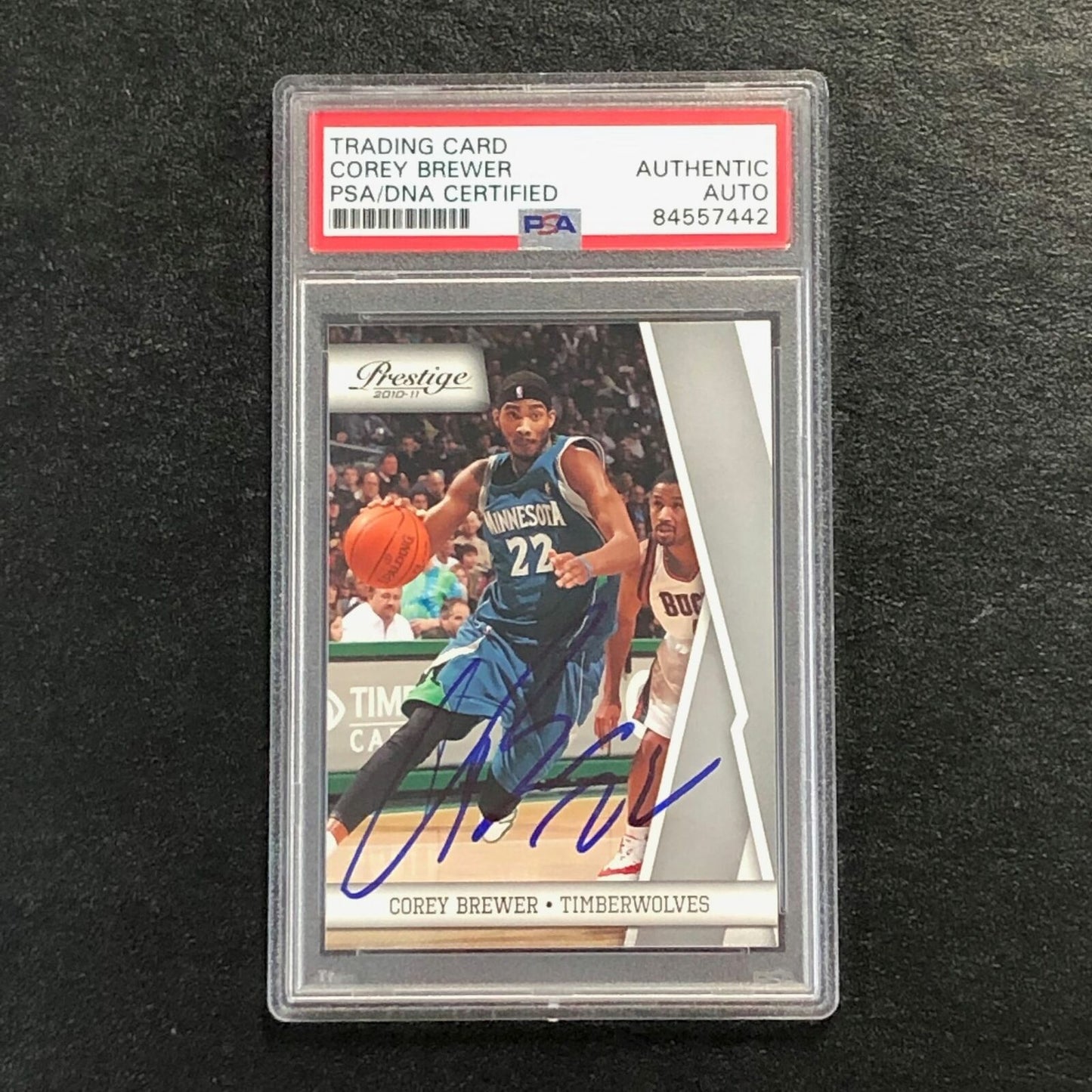 2010-11 Panini Prestige #66 Corey Brewer Signed Card AUTO PSA Slabbed Timberwolv
