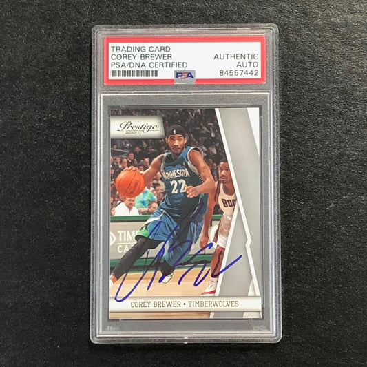 2010-11 Panini Prestige #66 Corey Brewer Signed Card AUTO PSA Slabbed Timberwolv