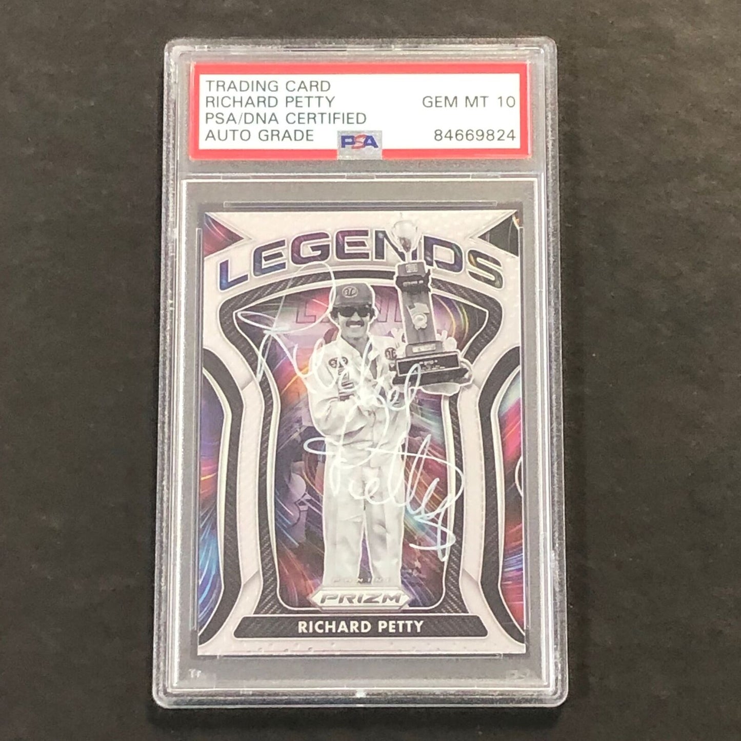 2021 Panini Prizm Racing #82 Richard Petty Signed Card AUTO GRADE 10 PSA Slabbed