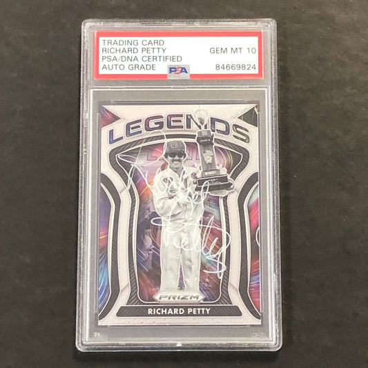 2021 Panini Prizm Racing #82 Richard Petty Signed Card AUTO GRADE 10 PSA Slabbed