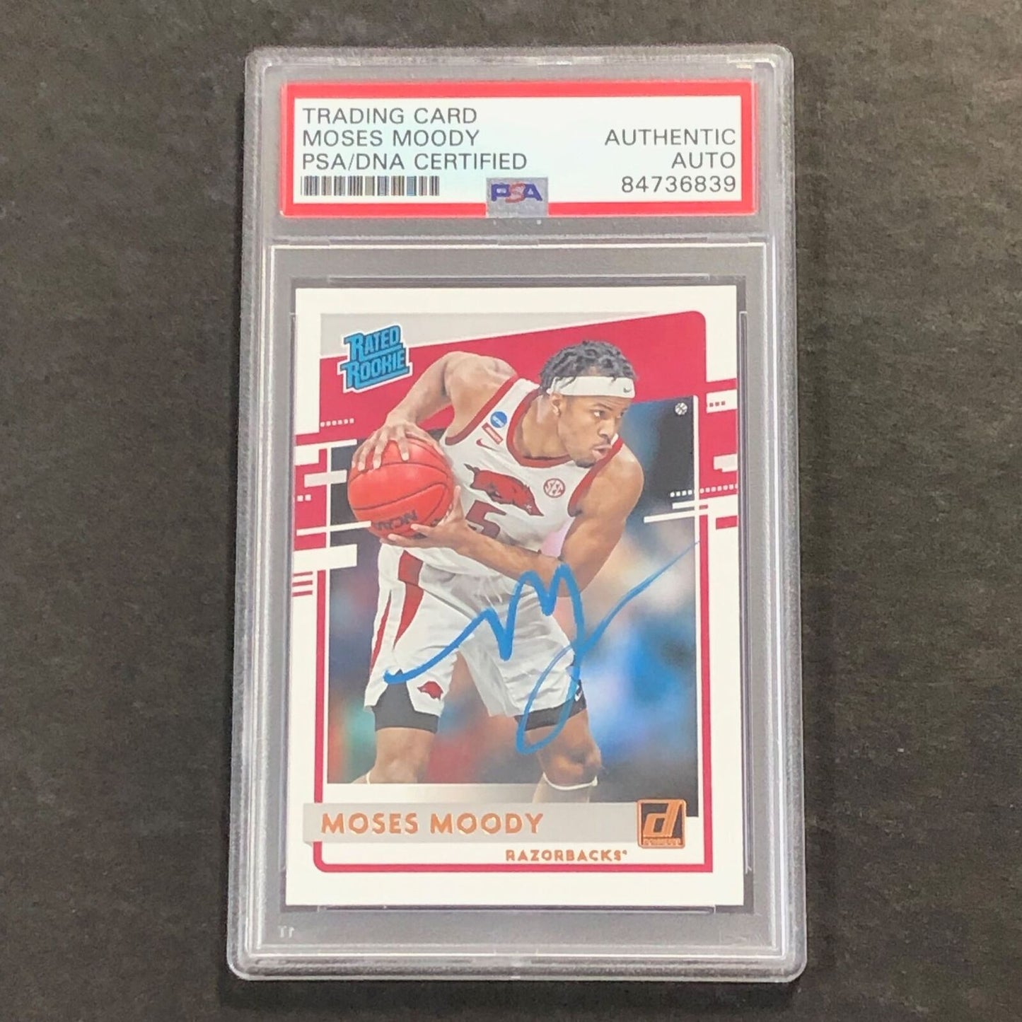 2021-22 Panini Chronicles Draft Picks #36 Moses Moody Signed Card AUTO PSA Slabb