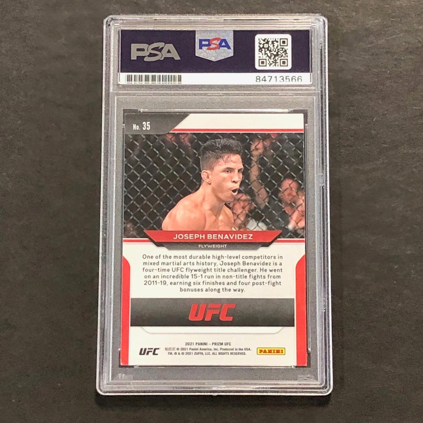 2021 Panini Prizm #35 Joseph Benavidez Signed Card PSA Slabbed