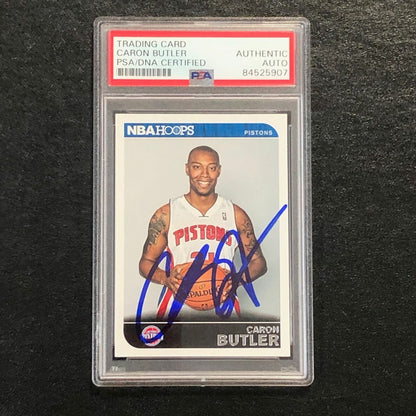 2014-15 NBA Hoops #139 Caron Butler Signed Card AUTO PSA Slabbed Pistons