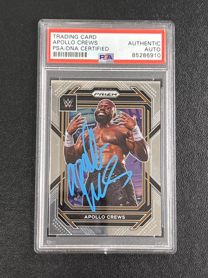 2023 Panini Prizm WWE #179 Apollo Crews Signed Card PSA/DNA Slabbed AUTO Wrestle