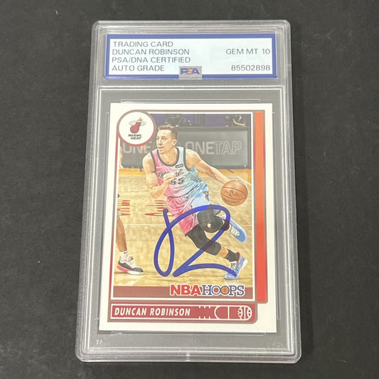 2021 Panini NBA Hoops #30 Duncan Robinson signed card PSA Auto 10