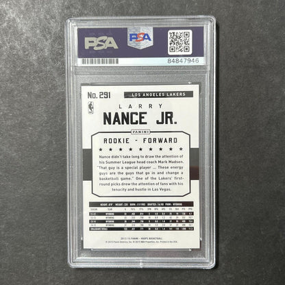 2015-16 NBA Hoops #291 Larry Nance Jr. Signed Card PSA Slabbed Lakers