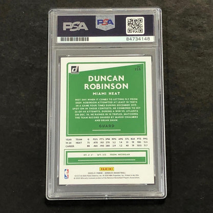 2020-21 Donruss #158 Duncan Robinson Signed Card AUTO 10 PSA Slabbed Heat