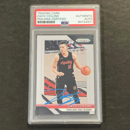 2018-19 Panini Prizm #141 ZACH COLLINS Signed Card AUTO PSA Slabbed Blazers