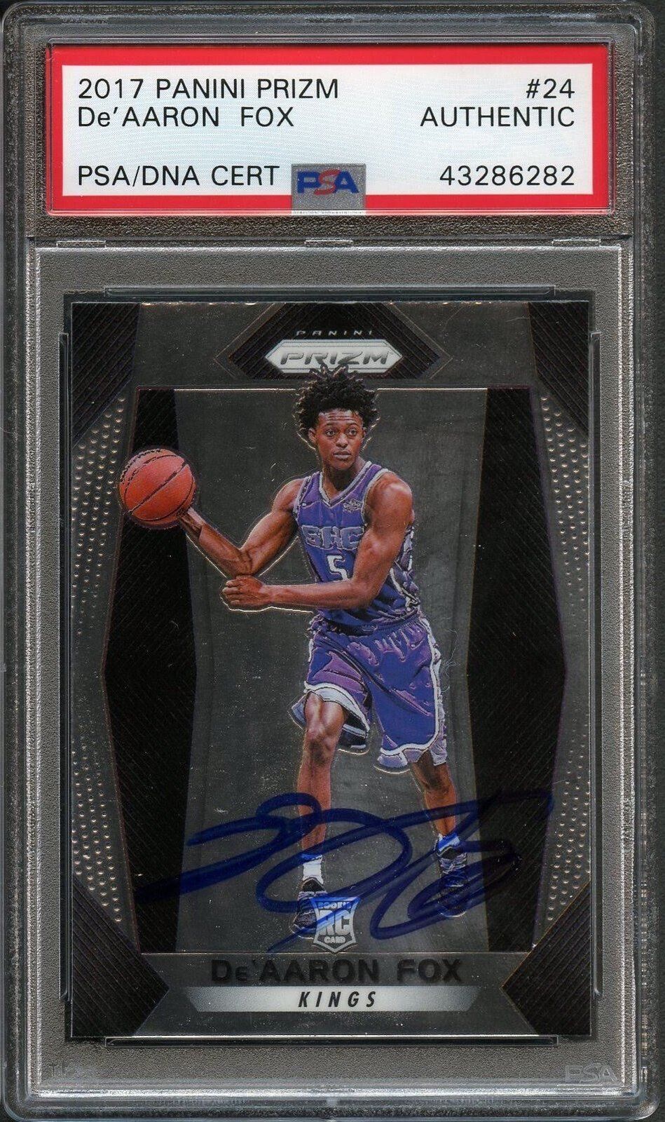 2017 Panini Prizm De'Aaron Fox Signed Auto PSA RC