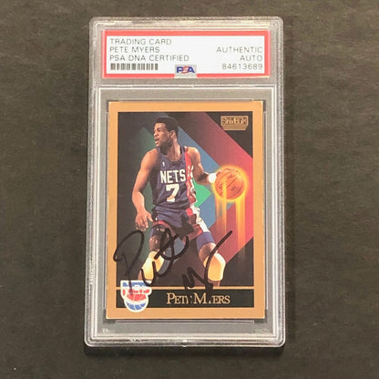 1990-91 SkyBox #184 Pete Myers Signed Card AUTO PSA Slabbed Nets