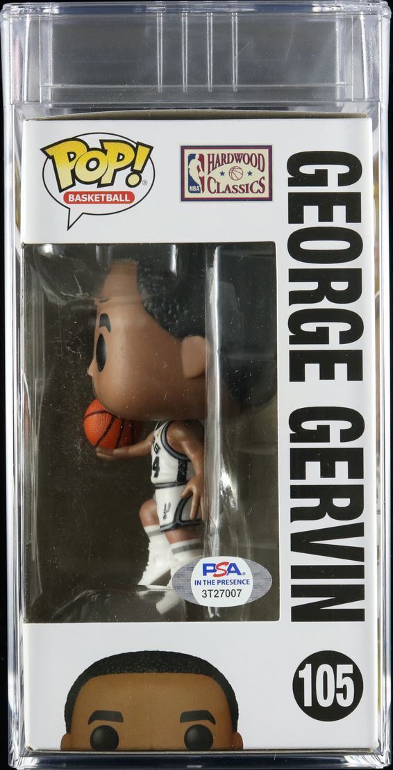 George Gervin Signed Funko Pop #105 PSA/DNA Encapsulated Auto Authentic