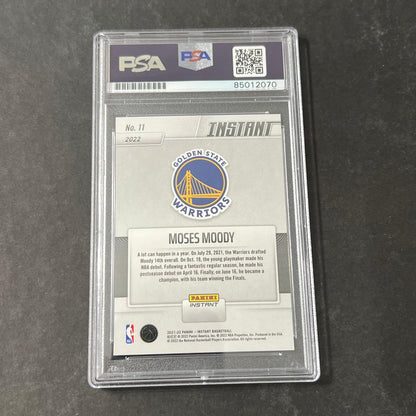 2021-22 Panini Instant #11 Moses Moody Signed Card AUTO PSA Slabbed Warriors
