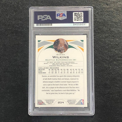 2004-05 Topps Chrome Basketball #214 Damien Wilkins Signed Card AUTO PSA/DNA Sla
