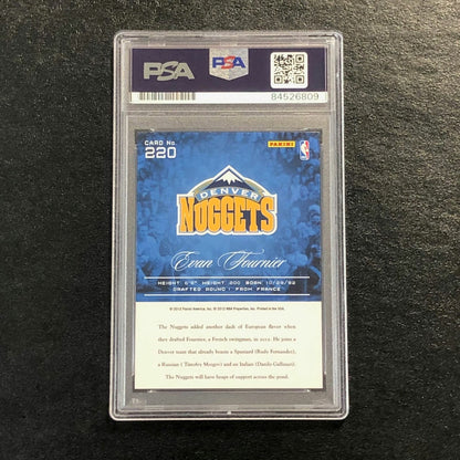 2012-13 Panini Prestige #220 Evan Fournier Signed Card AUTO PSA Slabbed RC Nugge