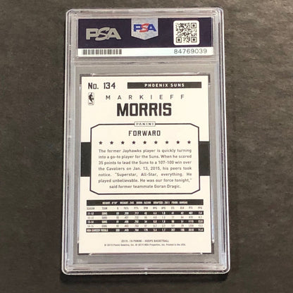 2015-16 NBA Hoops #134 Markieff Morris Signed Card AUTO GRADE 10 PSA Slabbed Sun