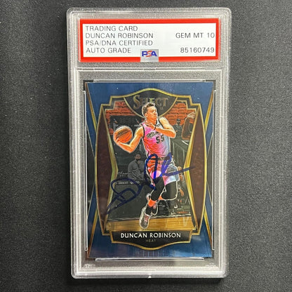 2021-22 Panini Select #154 Duncan Robinson Signed Card PSA Slabbed Heat