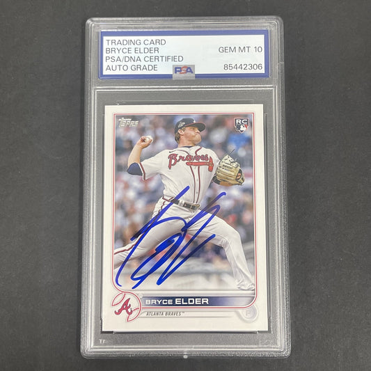 2022 Topps Update Series #US52 Bryce Elder RC signed card PSA Auto 10