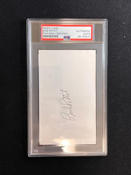 Bob Pettit Signed cut AUTO PSA Slabbed Hawks