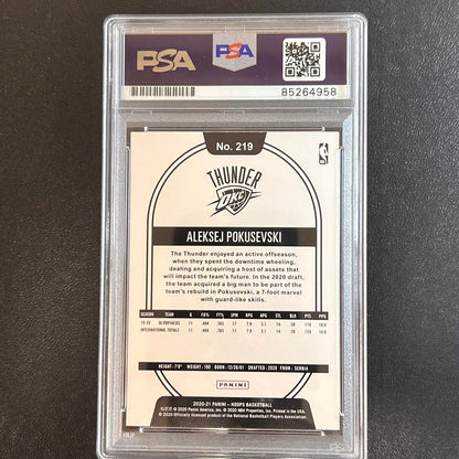 2020-21 Panini NBA Hoops #219 Aleksej Pokusevski Signed Card AUTO PSA Slabbed RC