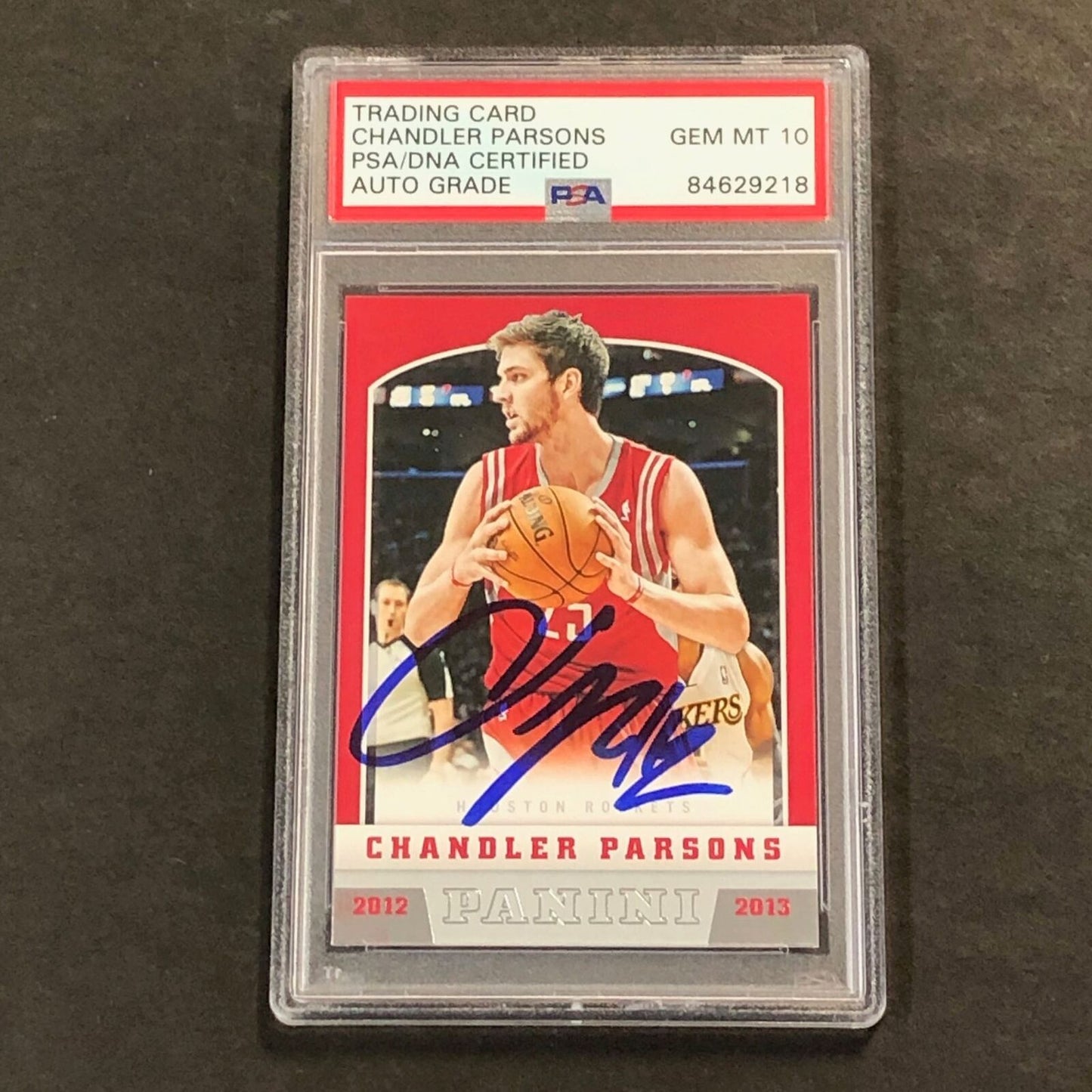 2012-13 Panini #212 Chandler Parsons Signed Card AUTO 10 PSA/DNA Slabbed Rockets