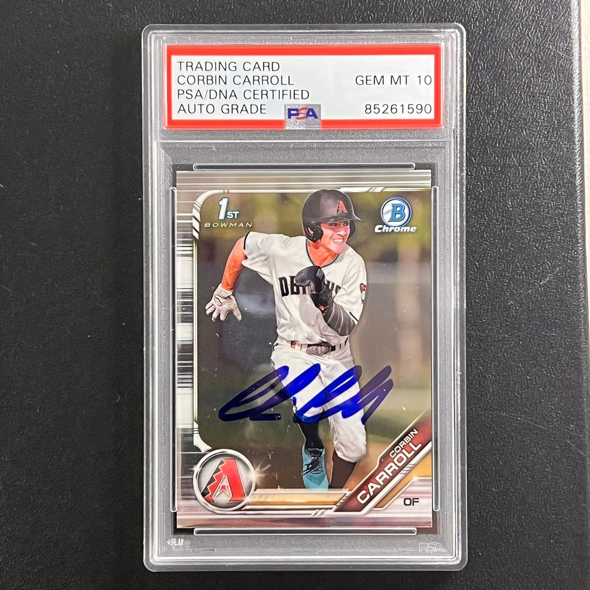 2019 Topps First Bowman Chrome #BDC-125 Corbin Carroll signed card PSA/DNA AUTO