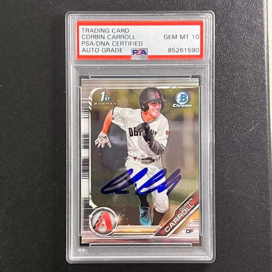 2019 Topps First Bowman Chrome #BDC-125 Corbin Carroll signed card PSA/DNA AUTO