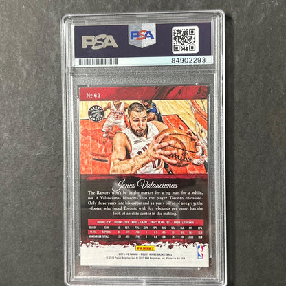 2015-16 PANINI COURT KINGS #63 Jonas Valanciunas Signed Card AUTO PSA Slabbed To