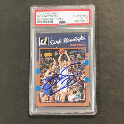 2016 Donruss #77 Dirk Nowitzki Signed AUTO Card PSA/DNA Slabbed Autographed Mave