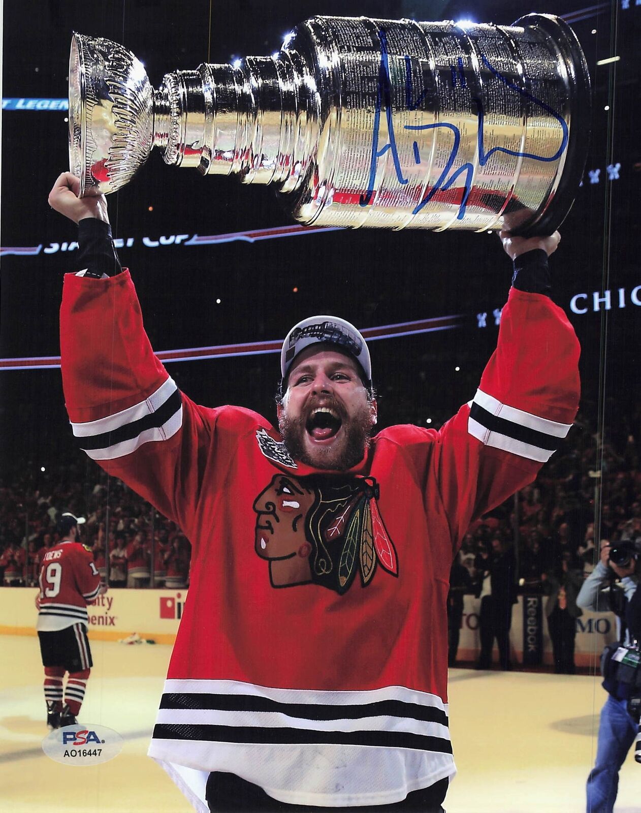 ANDREW DESJARDINS signed 8x10 photo PSA Chicago Blackhawks