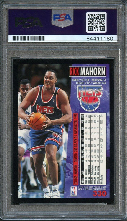 1994-95 Fleer Basketball #330 Rick Mahorn Signed Card AUTO 10 PSA Slabbed New Je
