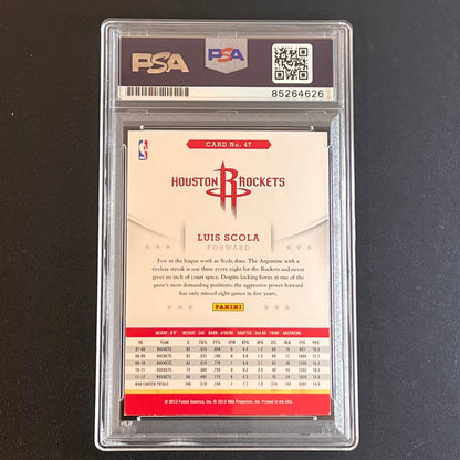 2012-13 Panini NBA Hoops #47 Luis Scola Signed Card AUTO PSA/DNA Slabbed Rockets