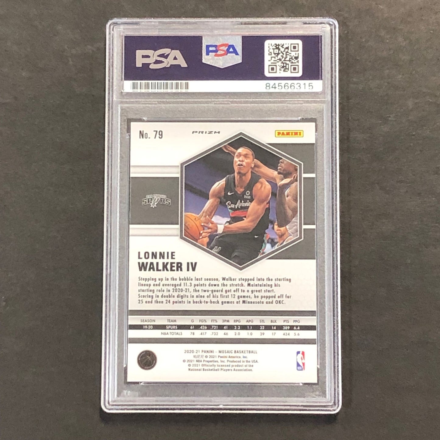 2020-21 Panini Mosaic Red Prizm #79 Lonnie Walker IV Signed Card AUTO 10 PSA/DNA