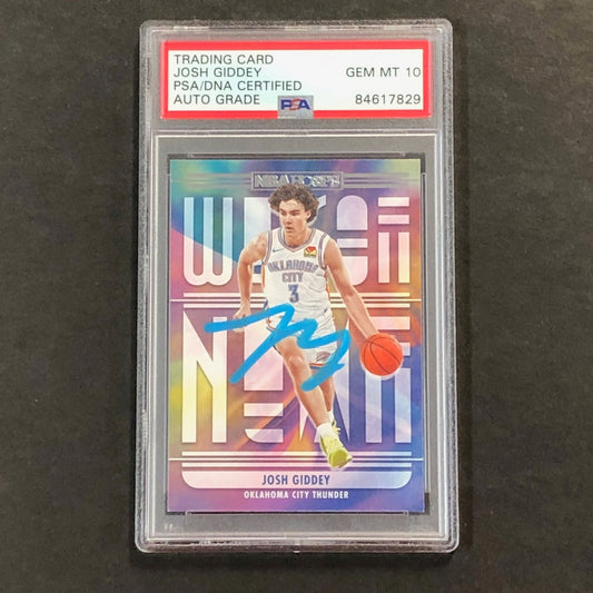 2021-22 NBA Hoops #6 Josh Giddey Signed Card AUTO PSA Slabbed RC Thunder