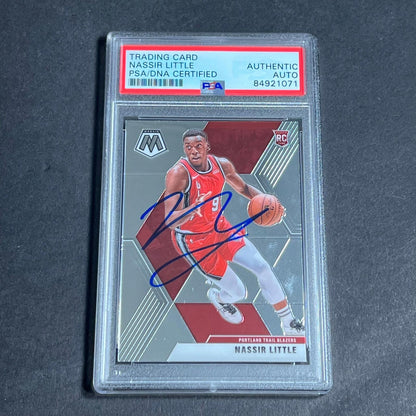 2019-20 Panini Mosaic #247 Nassir Little Signed Rookie Card AUTO PSA Slabbed RC